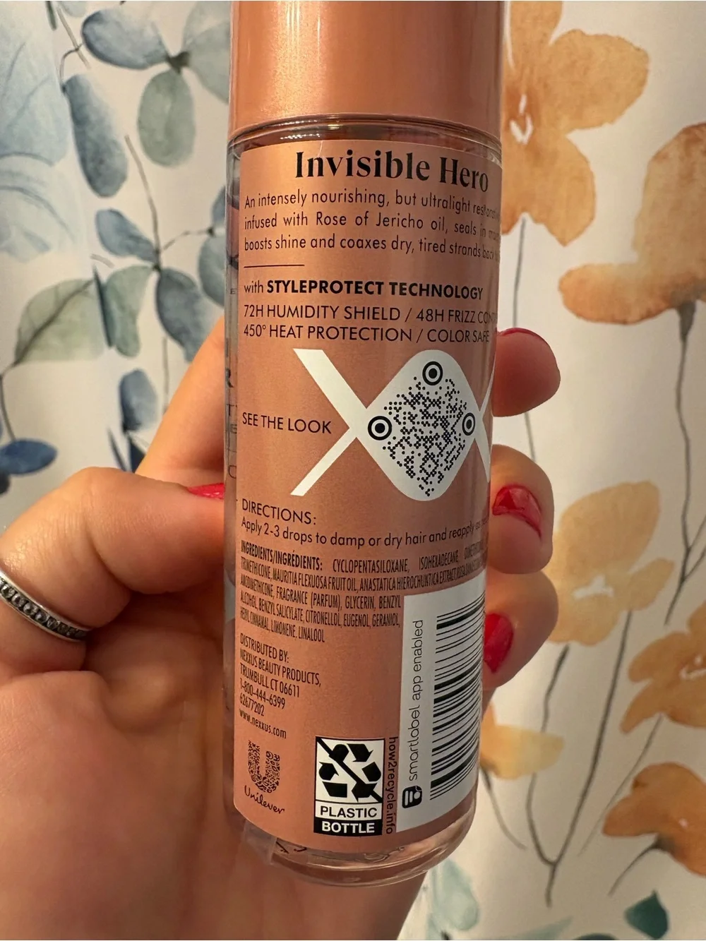 Nexxus Repair & Nourish Ultra Lightweight Hair Oil — Rose Gold Bottle
